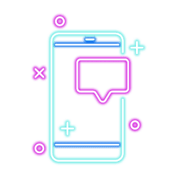 mobile chat text blue pink